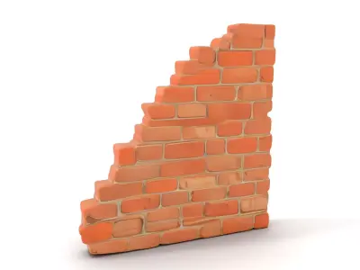 Rustic Brick Wall model pack Low-poly 3D model 2