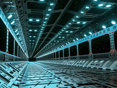 SCIFI corridor Low-poly 3D model