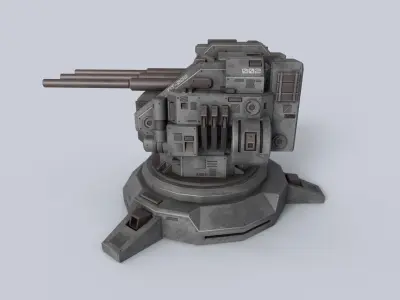 Defense turret Low-poly 3D model