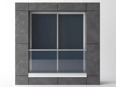 Glass Railing with Sliding Window Set APR-001 3D model
