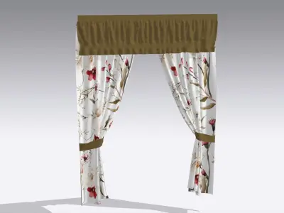 Curtain Low-poly 3D model