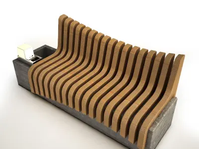 STREET FURNITURE Low-poly 3D model