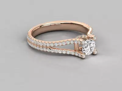 Women Light Weight Solitare Diamond Wedding Ring   12 3D print model