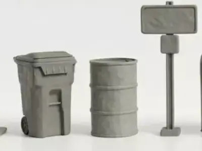 Urban Street Props Pack 3D model