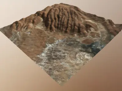 Desert Hills Surface Terrain Landscape Environment PBR 34 Low-poly 3D model