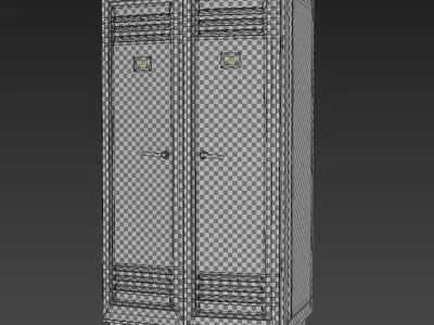Metal locker grey 3D model