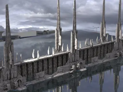  Sci-Fi Fantasy Bridge design extended 3D model