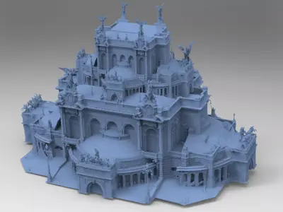 Final fantasy street Hall 1 3D model