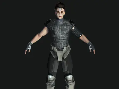 AAA 3D Cyborg Futuristic Male - Game Ready Realistic Character Low-poly 3D model