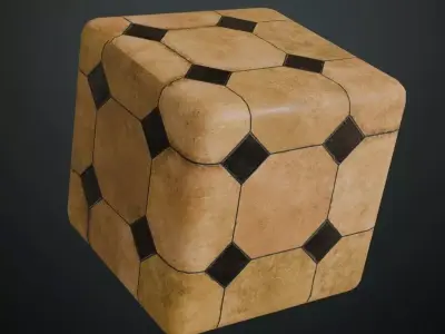 Tuscan Octagon Terracotta Tiles PBR Seamless Texture