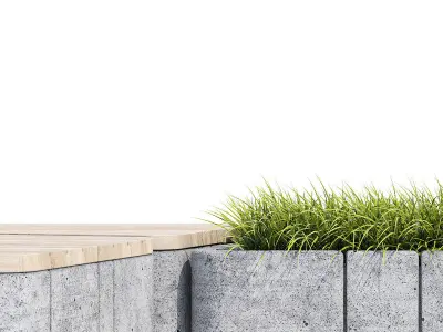 Timber seats and benches 3D model