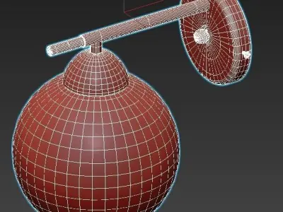 bra-de-markt-gamburg-605024501 wall sconce with glass globe a... 3D model