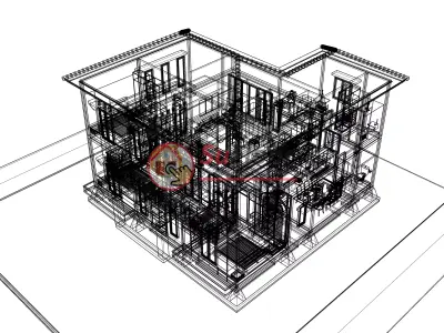 House 12x12m code 531 - Sketchup 3D model 3D model 3D model