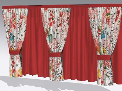 Curtain Low-poly 3D model