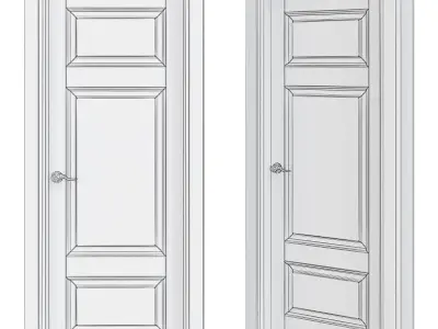 Interior Doors low poly 3d model Low-poly 3D model 4