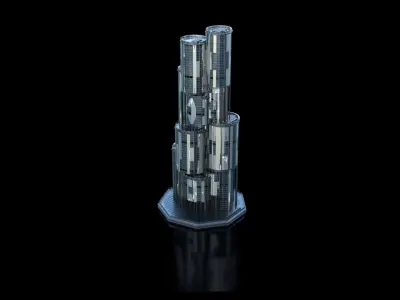 Futuristic Future Modern City Building Skyscraper 25 3D model