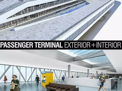 Port Terminal Building Low-poly 3D model