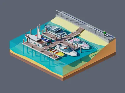 land 45A Low-poly 3D model