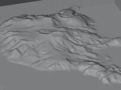 Lipari island 3d model terrain Low-poly 3D model