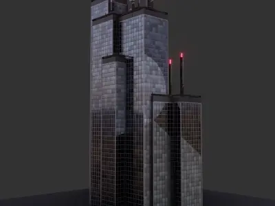 Blender Procedural CyberPunk Building Generator Low-poly 3D model