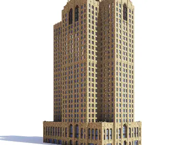 Skyscraper 3D Model detroit building 3D model