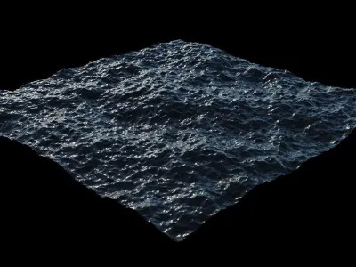 No plugin animated 3d ocean 3D model