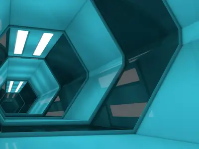 Sci Fi Tunnel 3D model 23