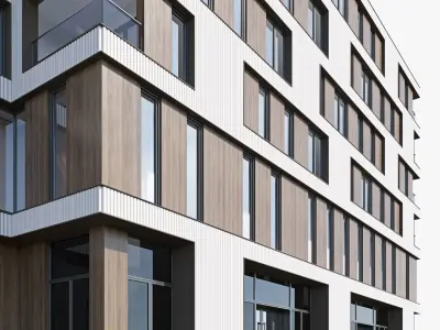 Modern residential building 15 3D model