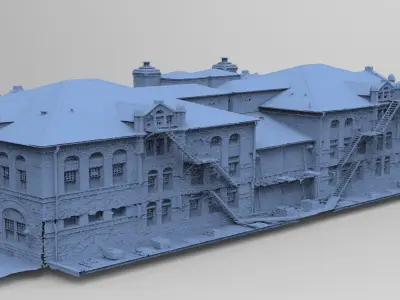 Victorian Steampunk City Street 4  3D model