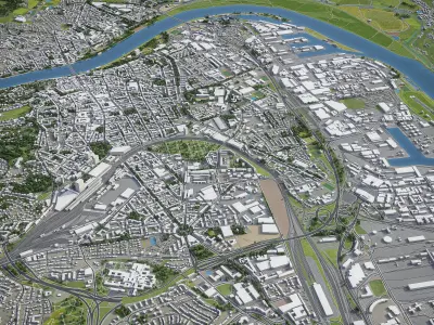 Linz - 3D City Model Low-poly 3D model