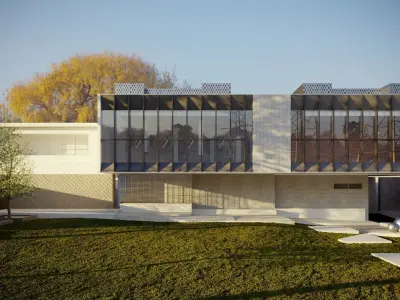 Exterior HDRI sunset golden hour Cinema4D Corona scene 3D model