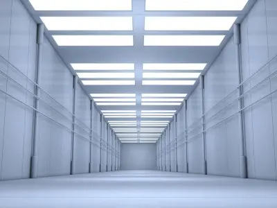 Sci Fi  Corridor Low-poly 3D model