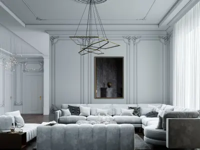 CLASSIC MIX MODREN LIVING ROOM 3D model