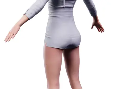 CHLOE Detroit Become Human  White Romper 3D model