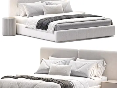 Eldridge King Bed Frame with Drawers Low-poly 3D model