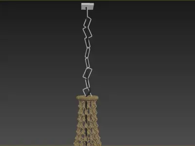 NATURAL JUTE HANGING CHANDELIER 3D model
