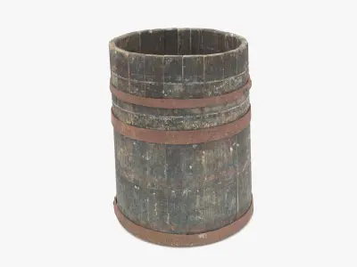 Modular Vat Barrel Low-poly 3D model