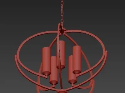 Evoke Collection 5 Light Polished Nickel Chandelier 3D model