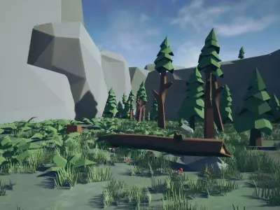 Low poly nature environment pack Low-poly 3D model