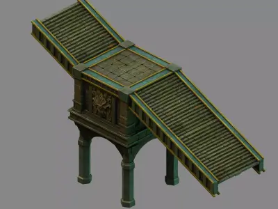 Funeral Place - Stairs 02 3D model