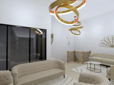 2 Floor House Design Bohemian Style Full Interior  3D model