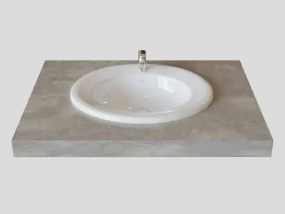 Roca Java Sink 56x47 Cm Built-in 327863000 3D model