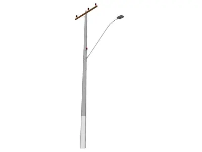 Concrete Lamp Post - Light Pole - Light Post - Street Light 42 3D model