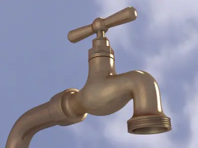 Brass Tap Low-poly 3D model