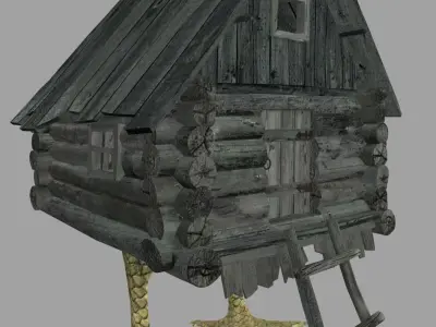 The Hut on Chicken Legs Baba Yaga Low-poly 3D model