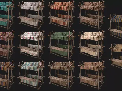 Street Market Stalls Tent Pack Low-poly 3D model