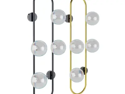 Light wall sconce with glass balls 3D model
