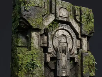 scifi walls set 2 - 50 items 3D model