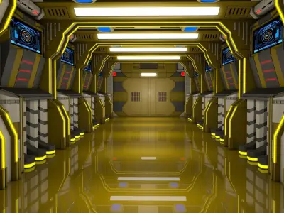 Sci Fi Corridor 3D model 106