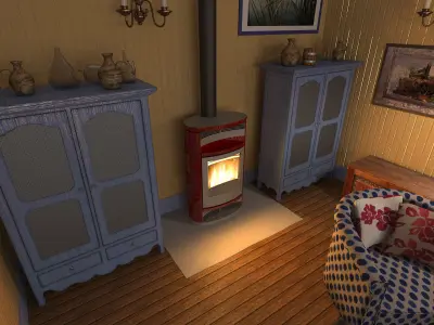 Fisherman house photoreal interior 3D model